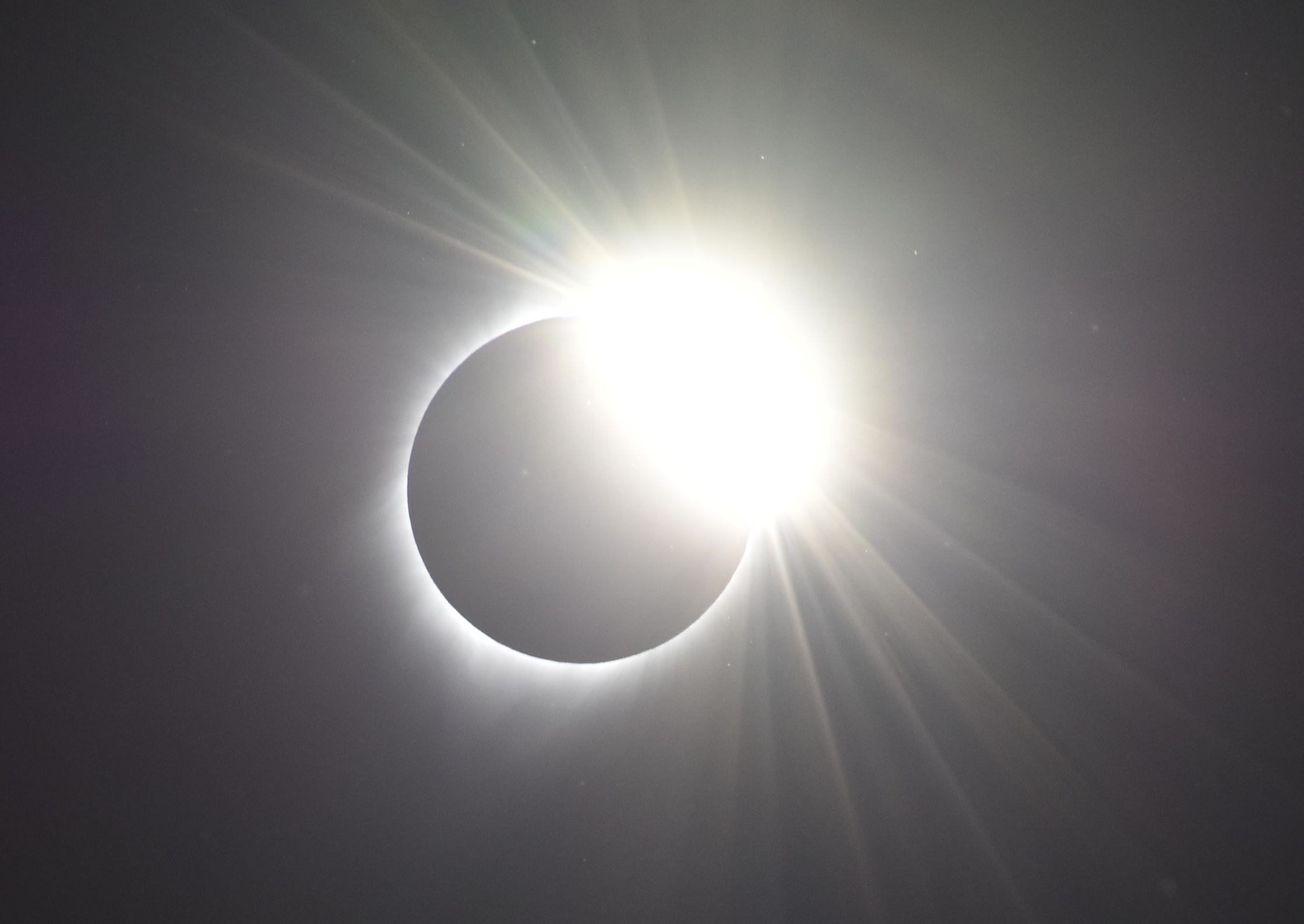 The diamond ring and solar corona visible at the August 21, 2017 total solar eclipse. Image by Prof. Peter Gallagher. 